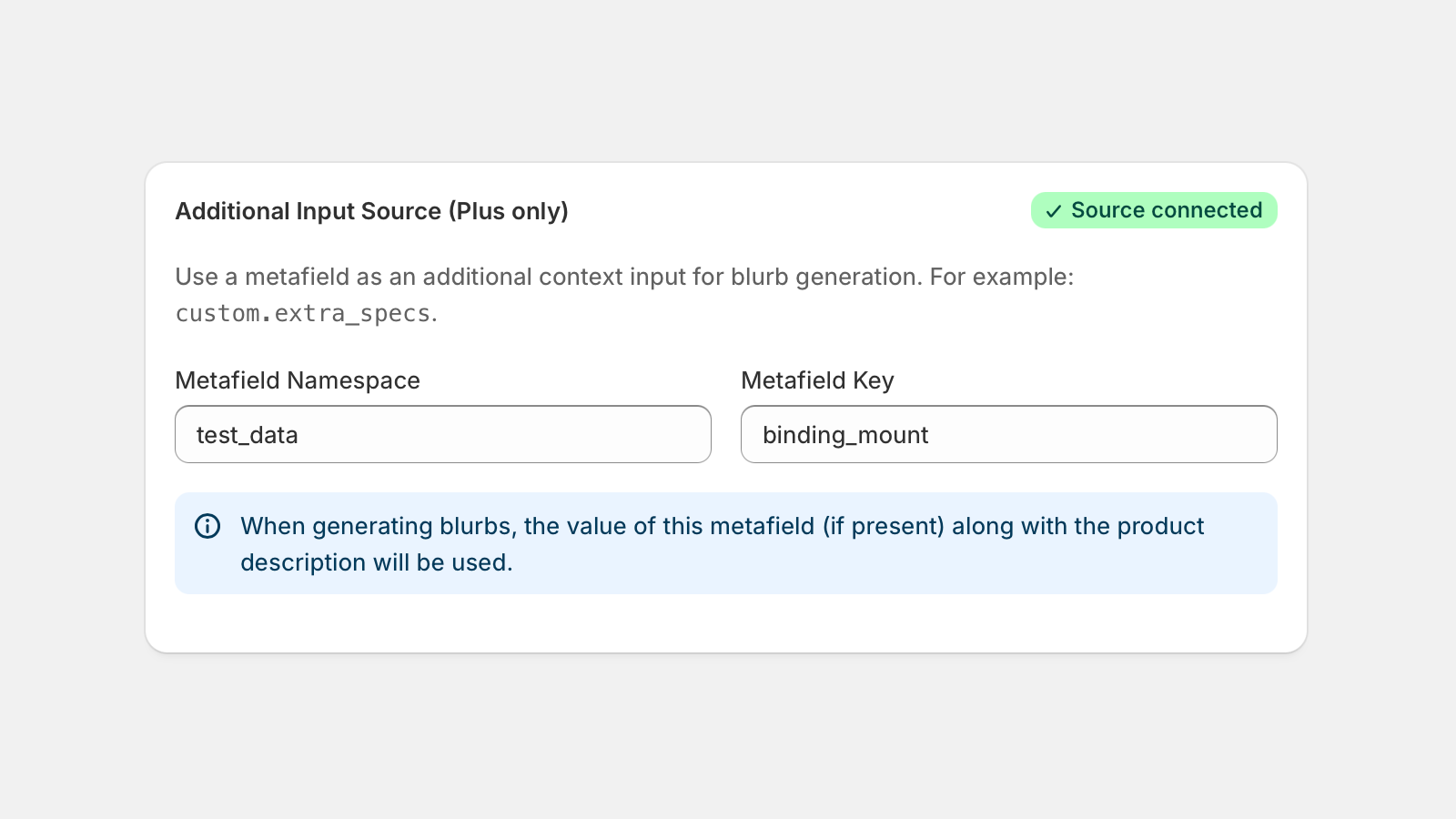 Additional input source settings